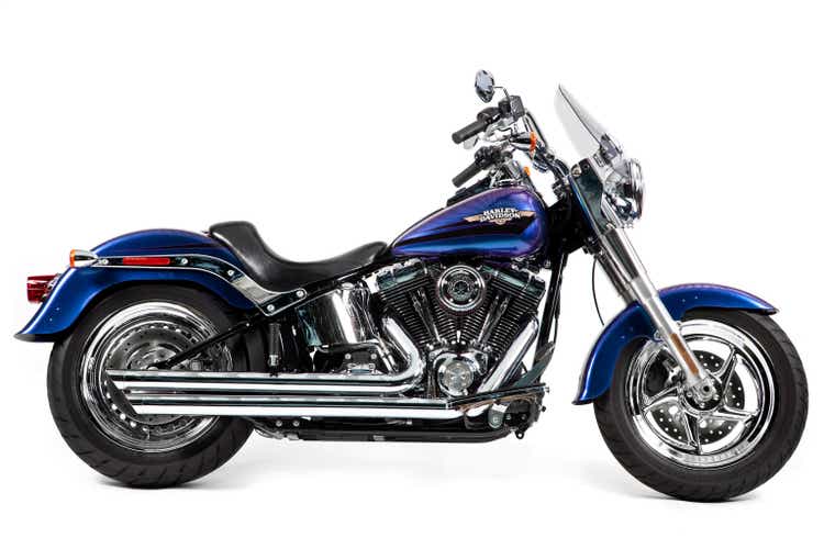 Custom Harley Davidson Fat Boy motorcycle on white background