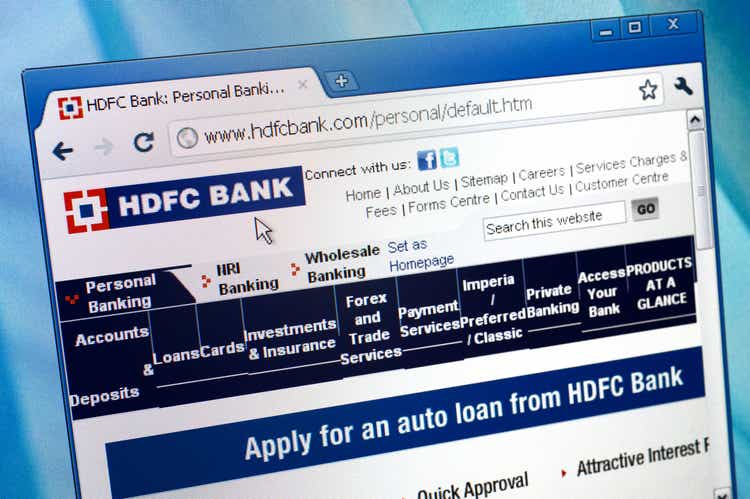 HDFC Bank webpage on the browser