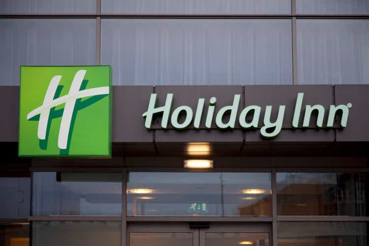 Holiday Inn hotel entrance logo