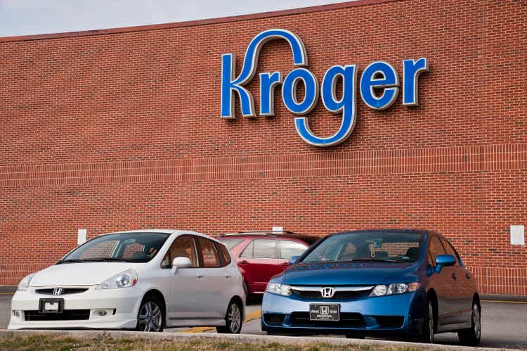 Customer Cars Outside A Kroger Supermarket