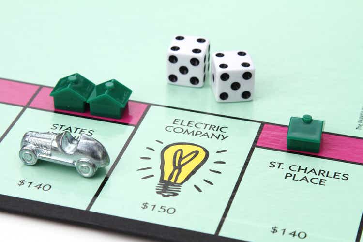 Electric Company space on Monopoly game board