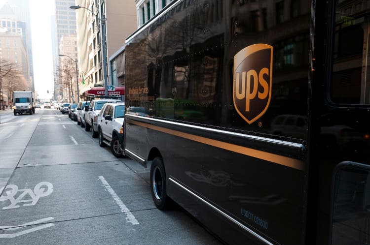 UPS delivery truck in Seattle, Washington