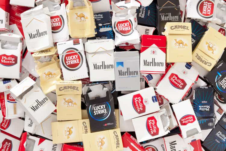 Empty cigarette packs