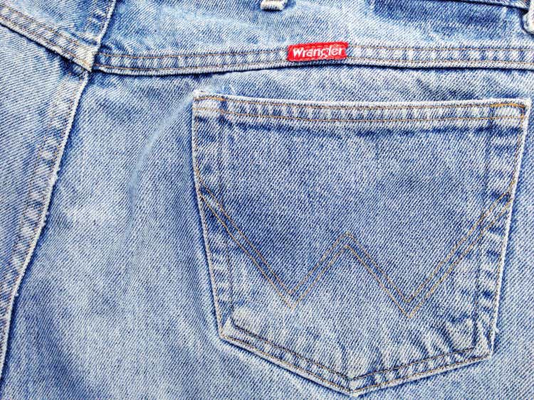Wrangler jeans closeup detail