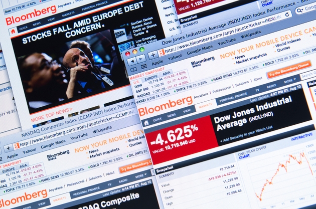The world stock exchange crisis showed in Bloomberg.com