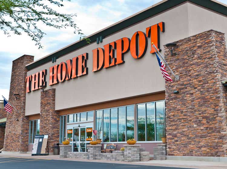 The Home Depot Hom Improvement Retail Store Front with Sign