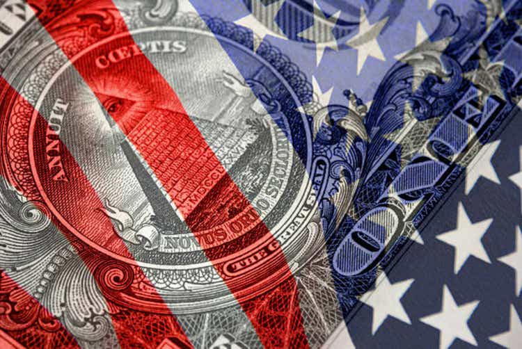 Red, White, and Blue Financial Symbols