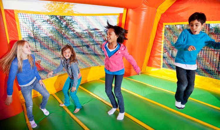 Children in bounce house