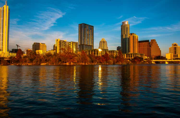 Austin Town Lake near Sunset ripples of possibilities