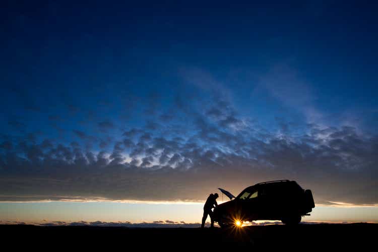 Man With Car Trouble Needing Roadside Assistance