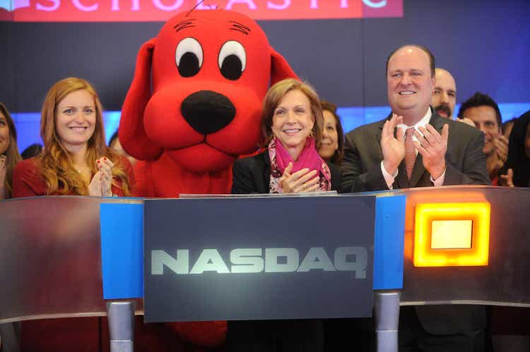 Scholastic Corporation And Clifford The Big Red Dog Ring The NASDAQ Closing Bell