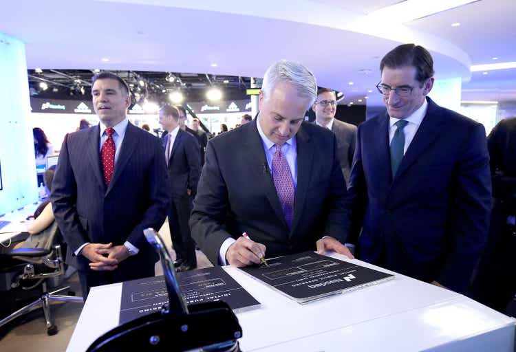 Virtu Watching First Trade At The Nasdaq MarketSite