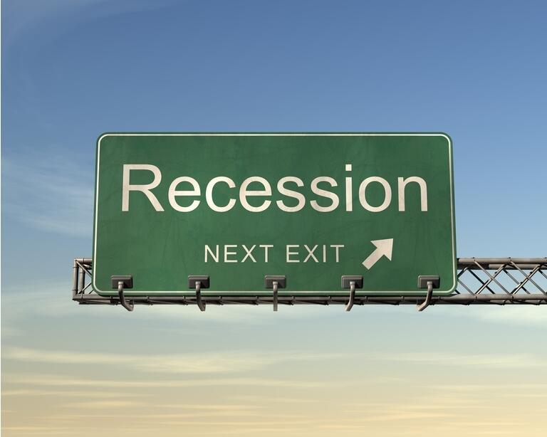 Recession Road Sign
