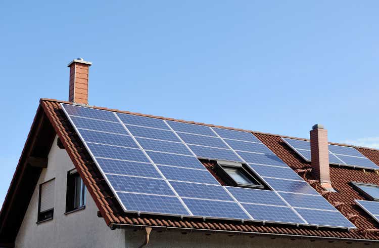 Solar panels on the roof