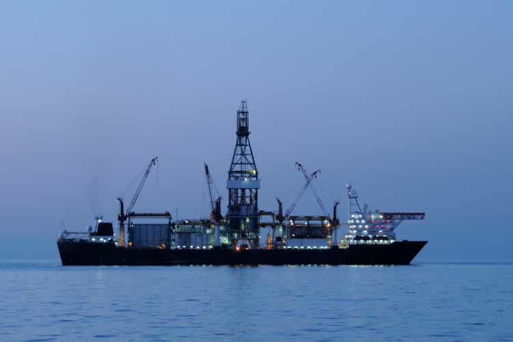 Drill ship before dawn