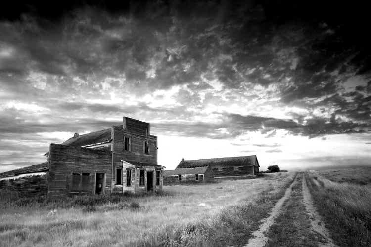 Prairie Ghost Town in Black and White