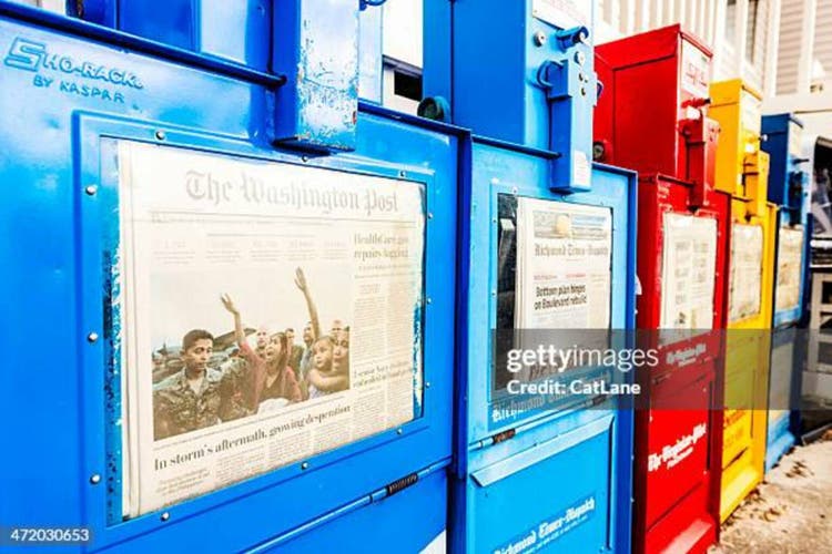 Newspaper Kiosks in a Row