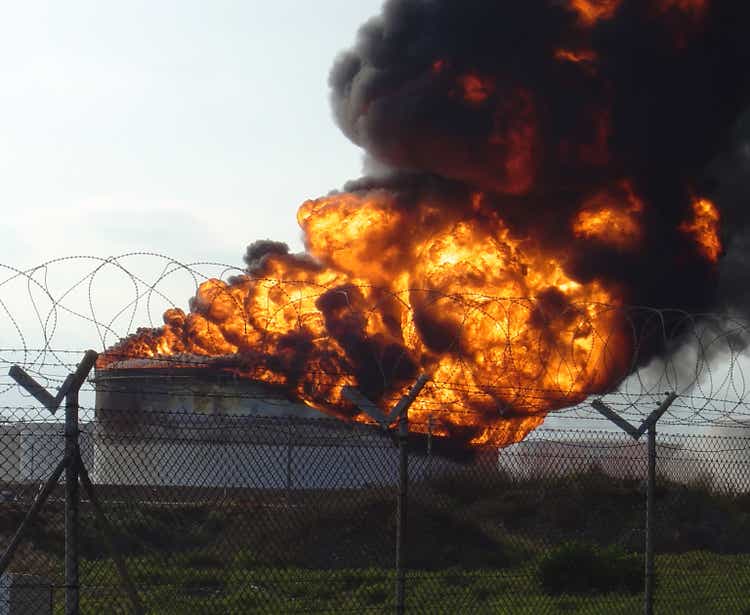 Refinery Explosion with Flames