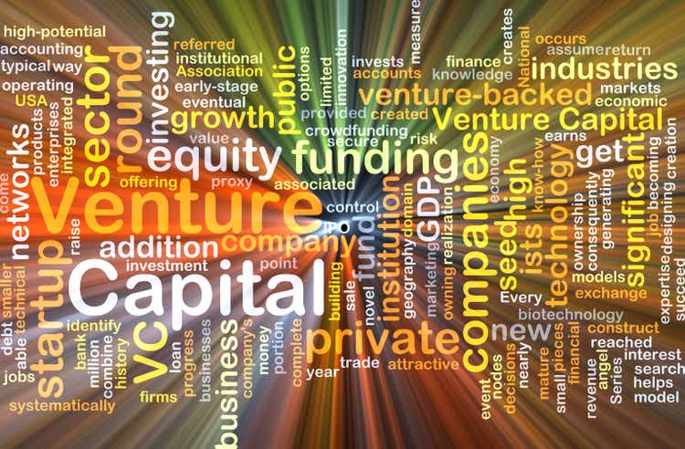Venture capital background concept glowing