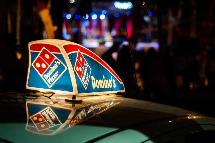 Dominos Pizza car illuminated sign