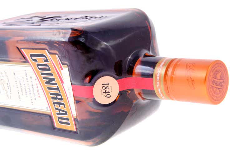 Minsk, Belarus - May 04, 2015: Cointreau Bottle Isolated