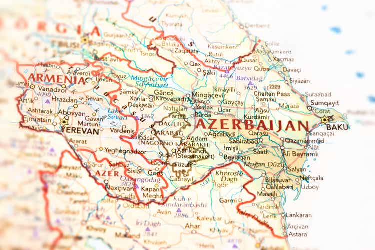 Map of Azerbaijan and Armenia