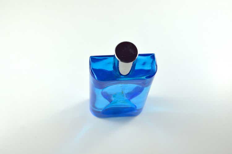 Blue Fragerance Bottle - White Background