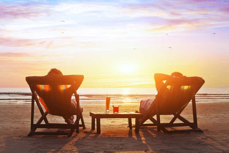 happy couple on the beach