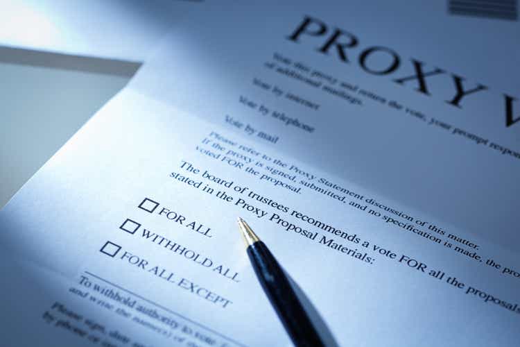 Financial Proxy Vote Ballot Form Document Business Letter