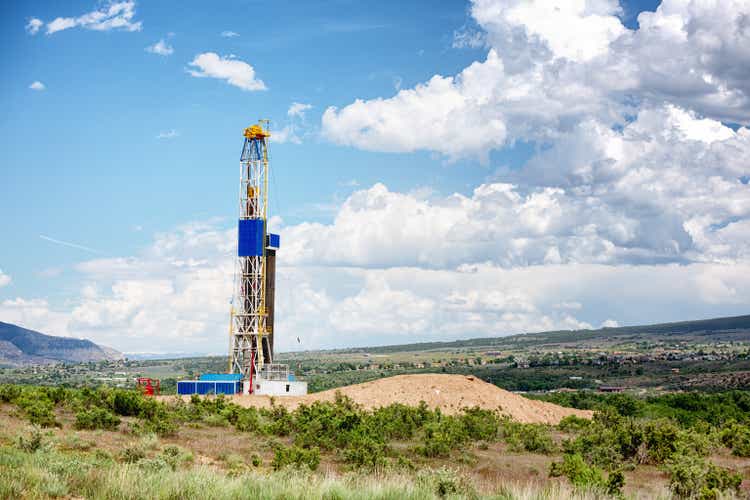 Fracking Drilling Fracking Rig in the Mountains