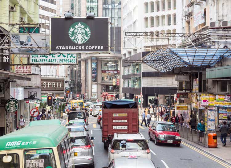 Causeway bay shopping district in Hong Kong