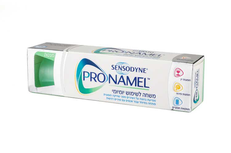 Sensodyne Toothpaste Box in Hebrew