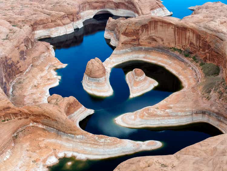 Aerial View of Reflection Canyon, Lake Powell