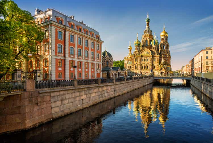The Cathedral of Our Savior on Spilled Blood with reflection