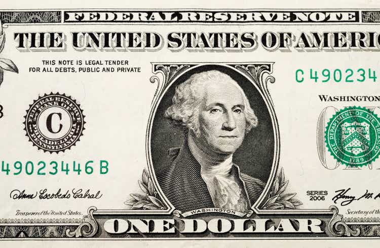 USA currency one dollar bill