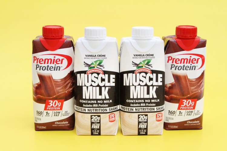 Premier Protein and Muscle Milk Energy Drink Milkshakes