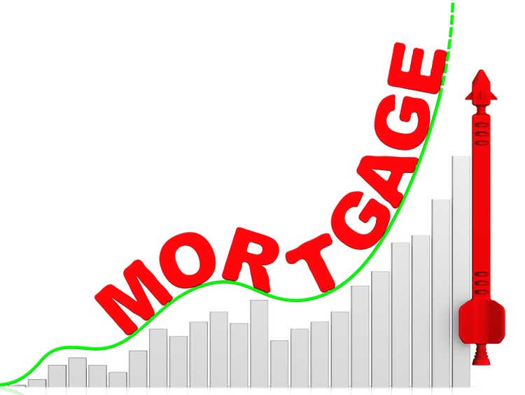 Rising cost of mortgage. Concept