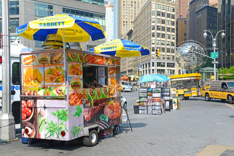 Hot dog vendor on Manhattan Street