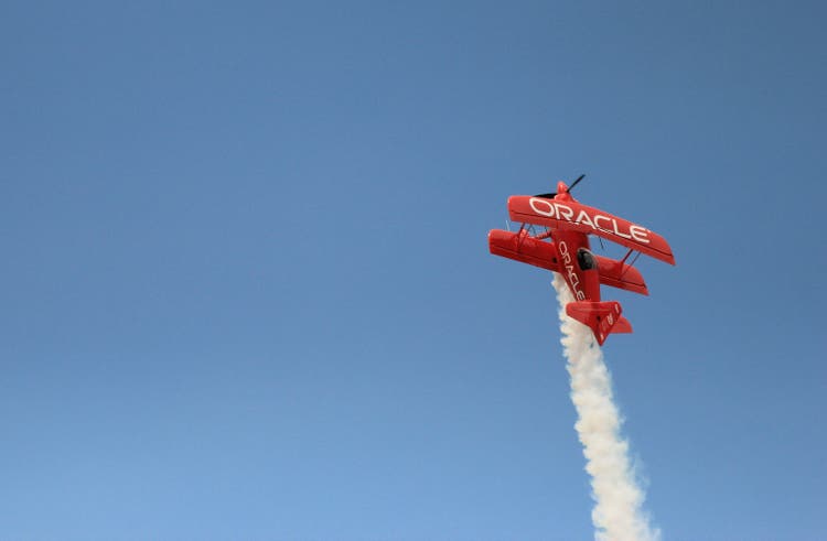 Oracle biplane in Dayton Airshow