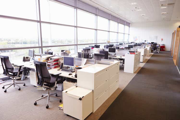 Large open plan office interior without people