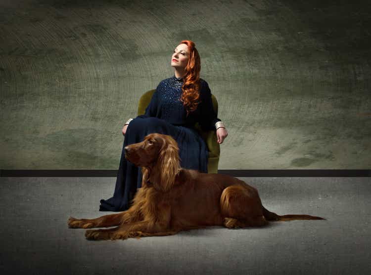 lady and dog fidelity concept