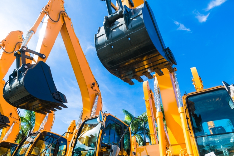 Shovel excavator on Asian rental company site