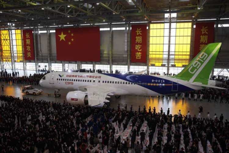 China"s First Self-developed Large Passenger Jetliner C919 Rolls Off Production Line