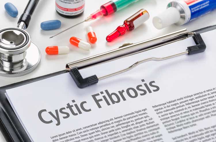 The diagnosis Cystic Fibrosis written on a clipboard