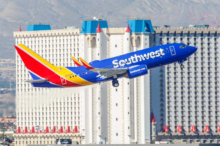 Boeing 737 Southwest Airlines takes off from McCarran International Airport