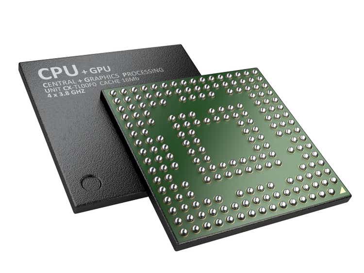 3d illustration of cpu chip central processor unit