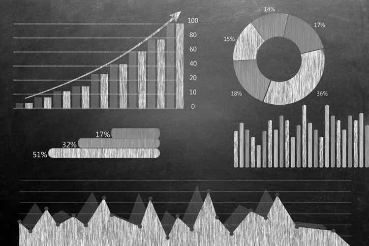 Global business growth Infographic drawn on blackboard