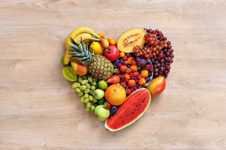 Heart symbol. Only fruits