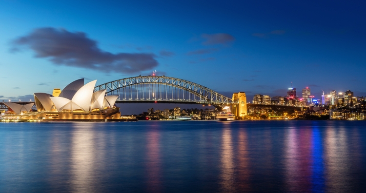 Sydney skyline at night