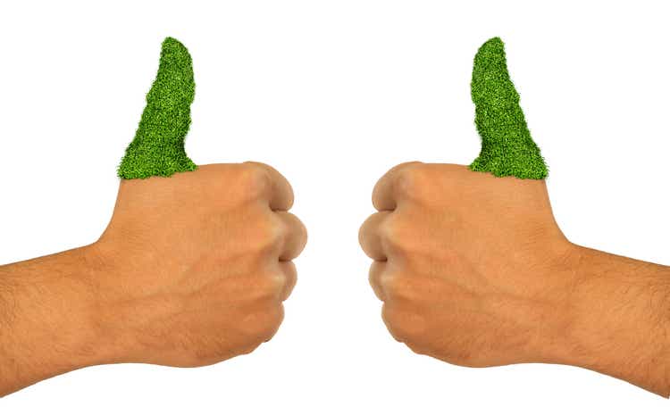 Green Grass Thumb Up Go Green thumbs up Hand